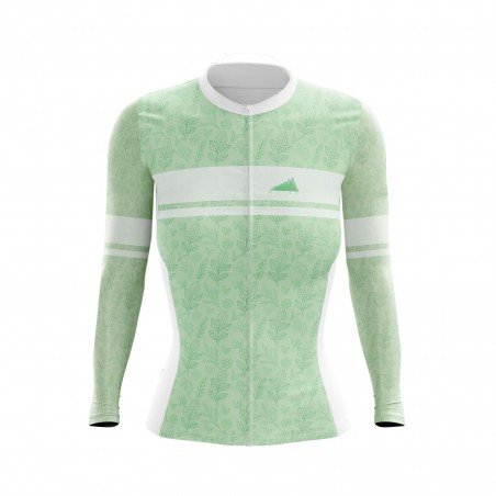 MUJER JERSEY MANGA LARGA NATURAL HOJAS BOSQUE