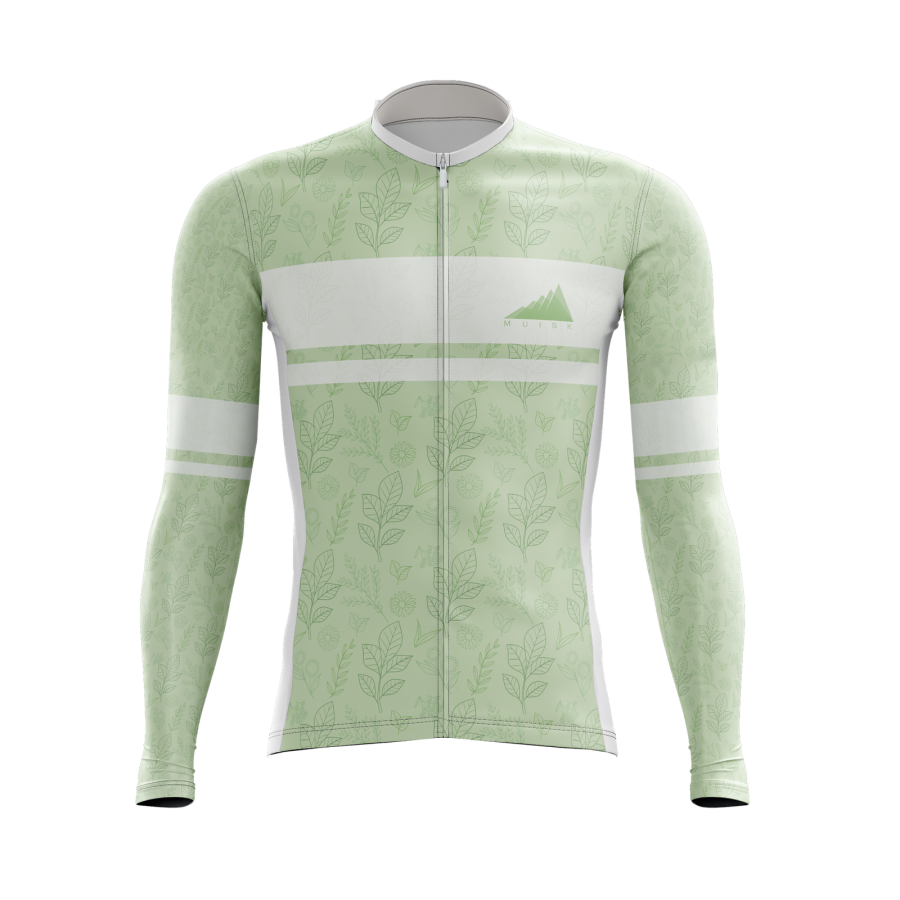 MUJER JERSEY MANGA LARGA NATURAL HOJAS BOSQUE