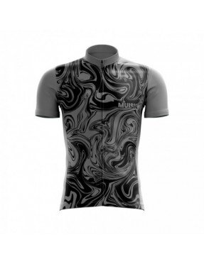 MUJER JERSEY MANGA CORTA GRIS VETEADO