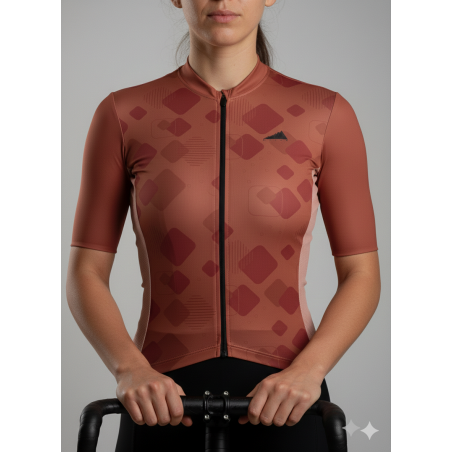 MUJER JERSEY MANGA CORTA LADRILLO
