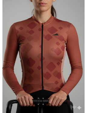 MUJER JERSEY MANGA LARGA LADRILLO