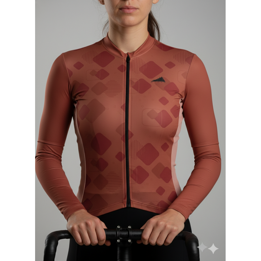 MUJER JERSEY MANGA LARGA LADRILLO