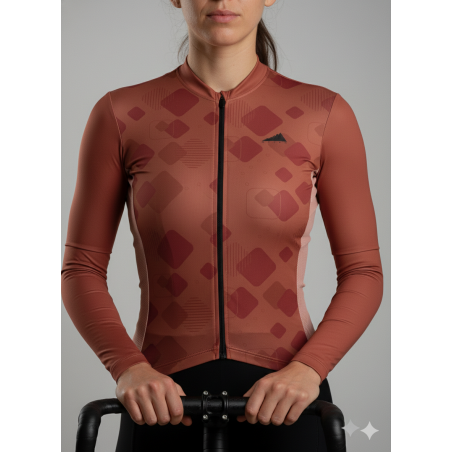 MUJER JERSEY MANGA LARGA LADRILLO