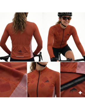 MUJER JERSEY MANGA LARGA LADRILLO