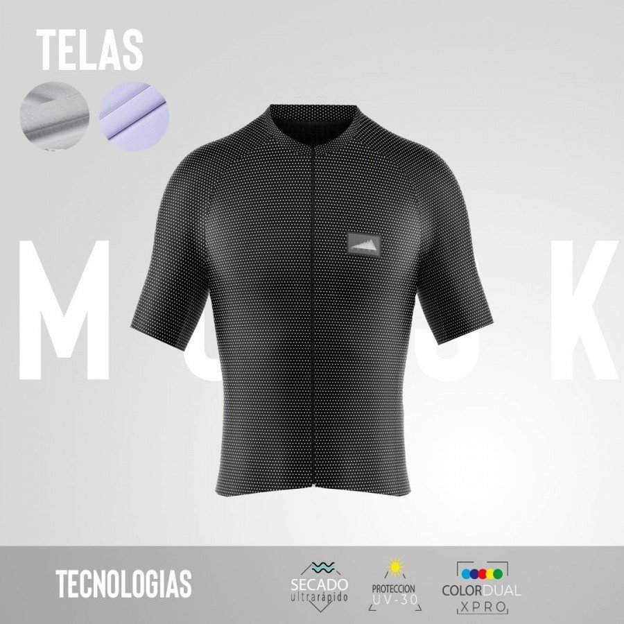 HOMBRE JERSEY MANGA CORTA CONFORT PUNTOS NEGRO