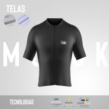 HOMBRE JERSEY MANGA CORTA CONFORT PUNTOS NEGRO