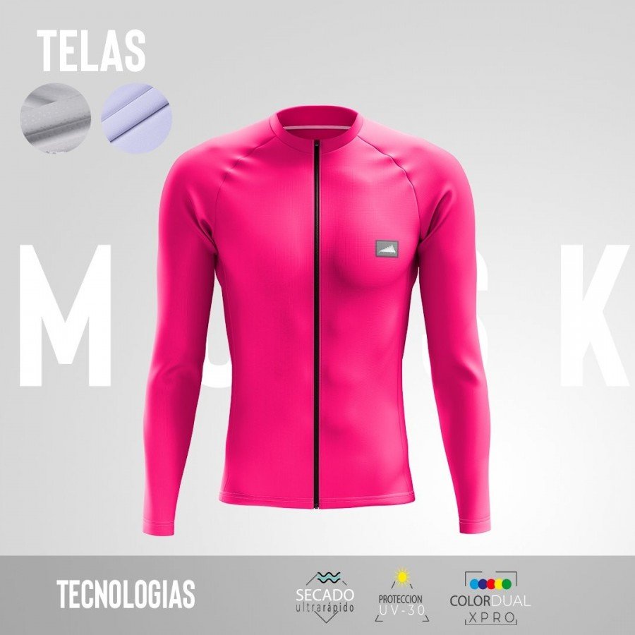 HOMBRE JERSEY MANGA LARGA CONFORT FUCSIA