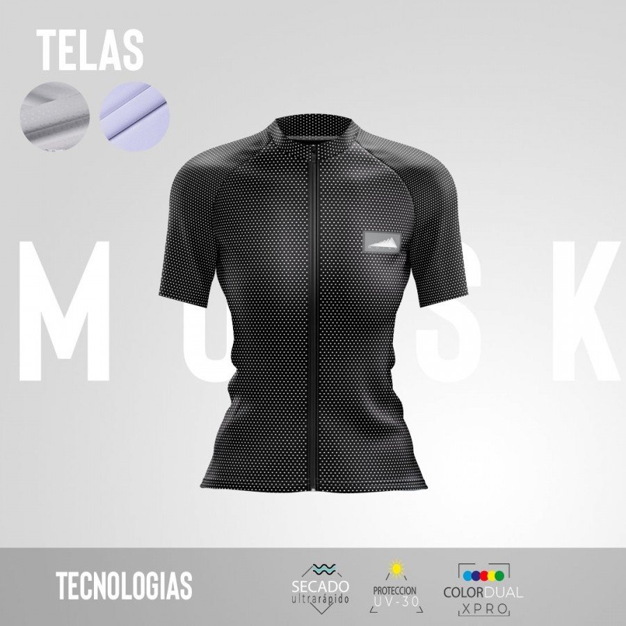 HOMBRE JERSEY MANGA CORTA CONFORT PUNTOS NEGRO