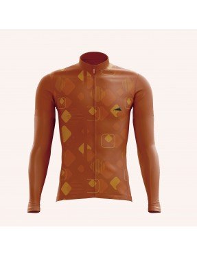 HOMBRE JERSEY MANGA LARGA NARANJA QUEMADO 2025