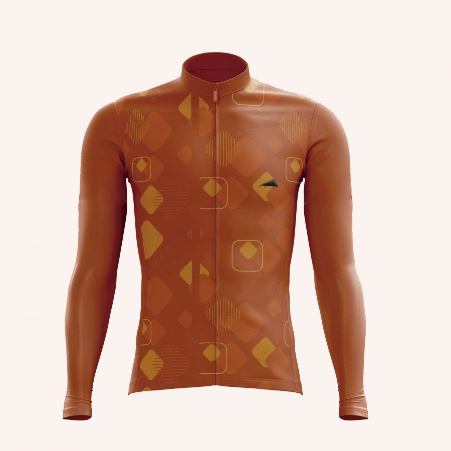 HOMBRE JERSEY MANGA LARGA NARANJA QUEMADO 2025