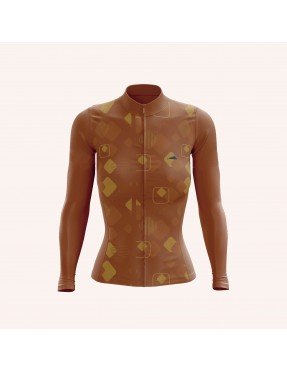 MUJER JERSEY MANGA LARGA NARANJA QUEMADO 2025