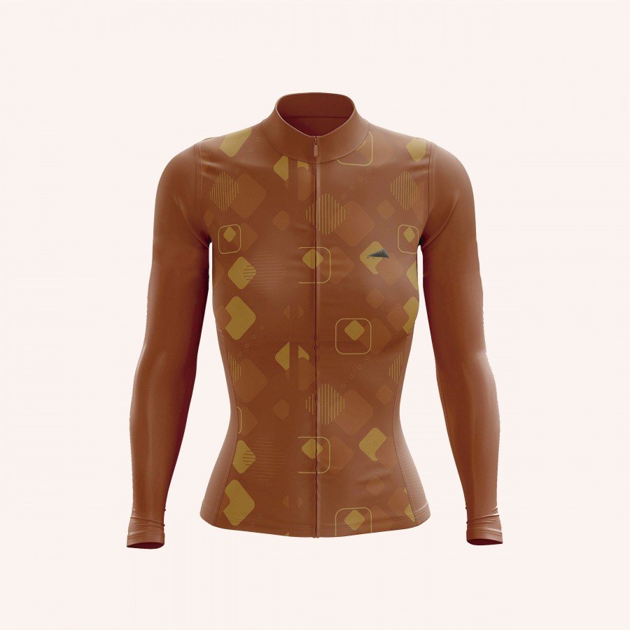 MUJER JERSEY MANGA LARGA NARANJA QUEMADO 2025