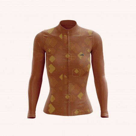 MUJER JERSEY MANGA LARGA NARANJA QUEMADO 2025