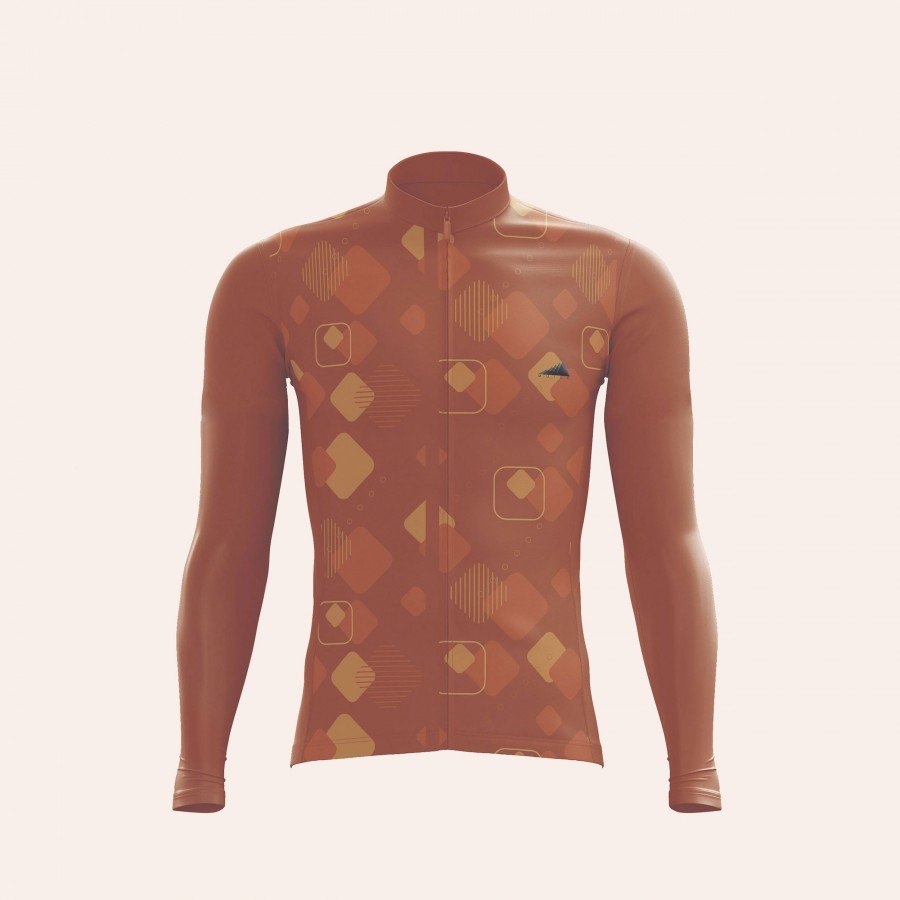 HOMBRE JERSEY MANGA LARGA NARANJA QUEMADO 2025