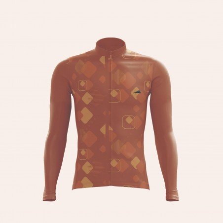 HOMBRE JERSEY MANGA LARGA NARANJA QUEMADO 2025