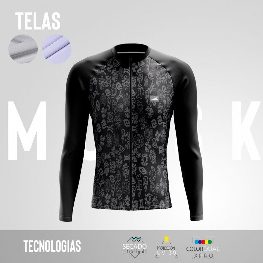 HOMBRE JERSEY MANGA LARGA PRO PRECOLOMBINO GRIS