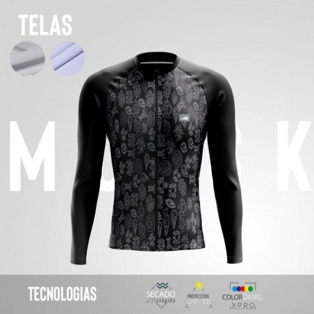 HOMBRE JERSEY MANGA LARGA PRO PRECOLOMBINO GRIS