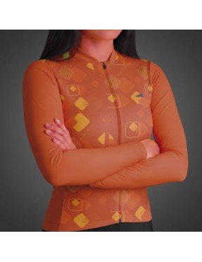 MUJER JERSEY MANGA LARGA NARANJA QUEMADO 2025