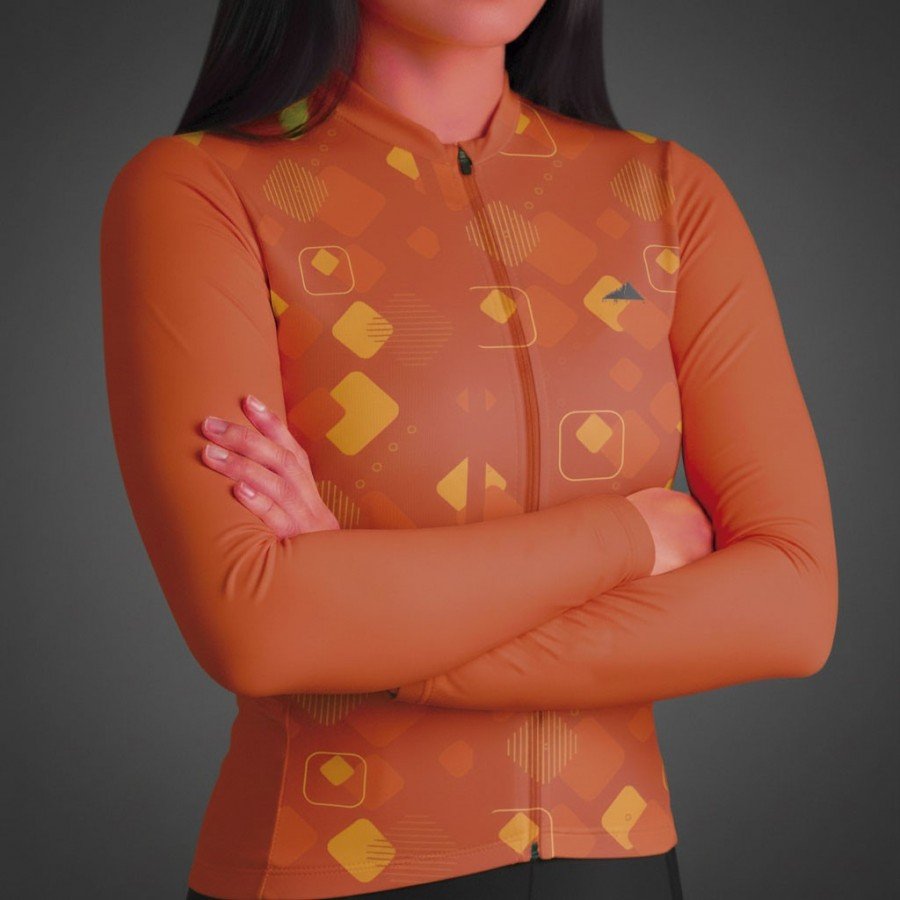 MUJER JERSEY MANGA LARGA NARANJA QUEMADO 2025