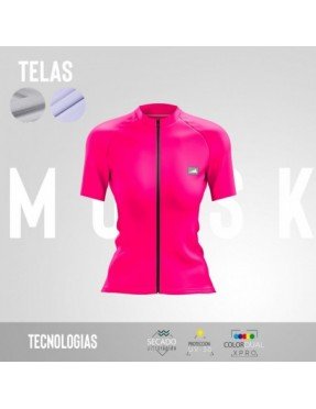 MUJER JERSEY MANGA CORTA CONFORT FUCSIA