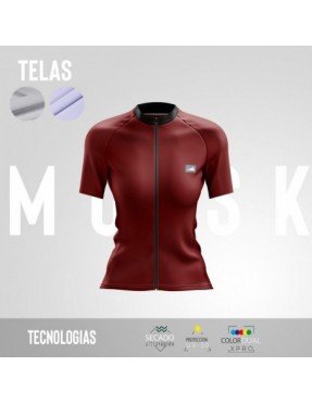 MUJER JERSEY MANGA CORTA CONFORT VINOTINTO