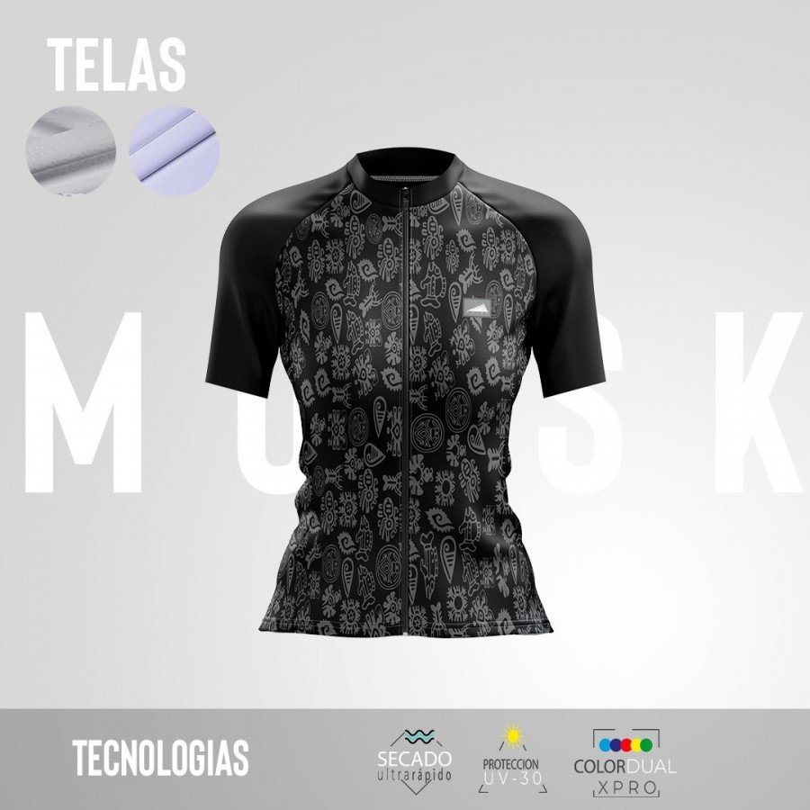 MUJER JERSEY MANGA CORTA PRO PRECOLOMBINO GRIS