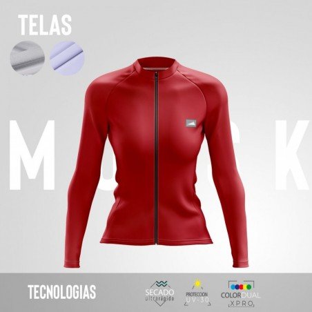 HOMBRE JERSEY MANGA LARGA CONFORT ROJO