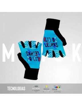 UNISEX GUANTES DEDO CORTO LETRAS VERDE