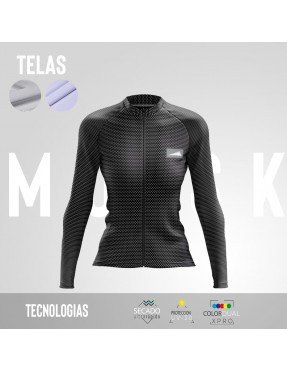 MUJER JERSEY MANGA LARGA CONFORT PUNTOS NEGRO
