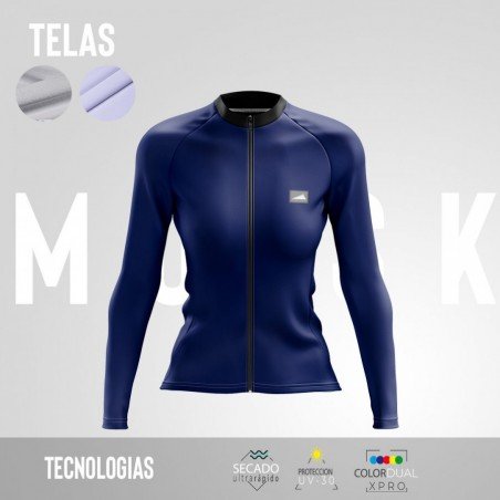 HOMBRE JERSEY MANGA LARGA CONFORT AZUL