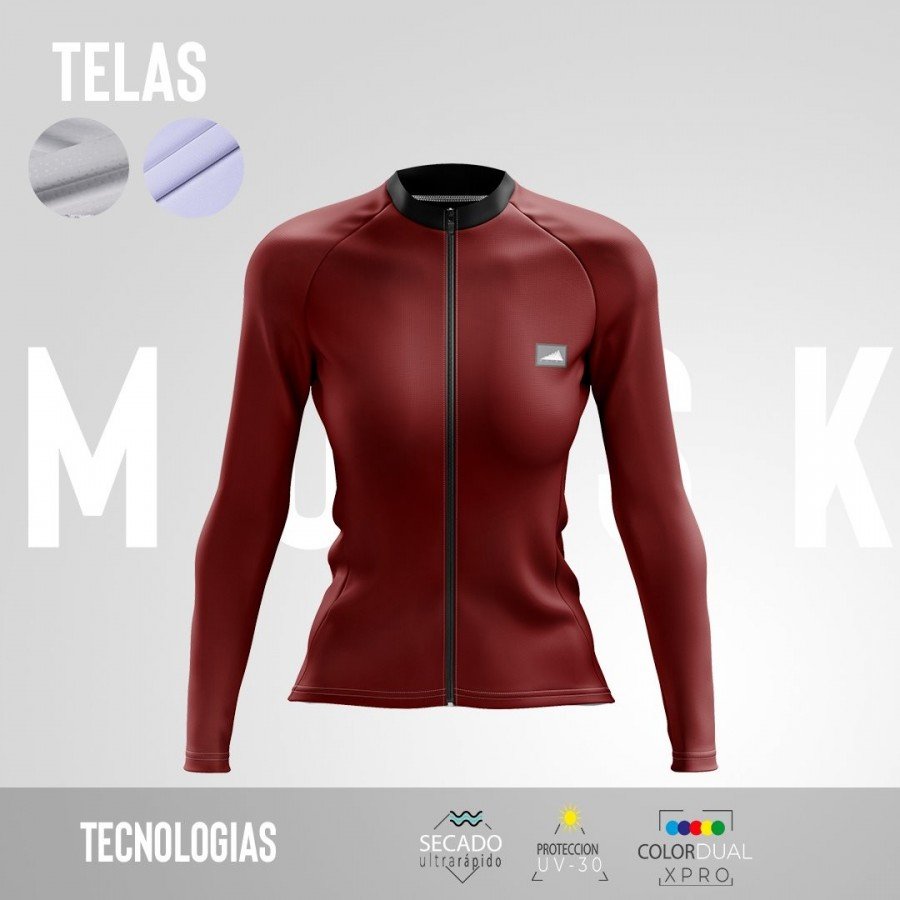 HOMBRE JERSEY MANGA LARGA CONFORT VINOTINTO