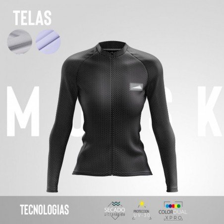 HOMBRE JERSEY MANGA LARGA CONFORT PUNTOS NEGRO