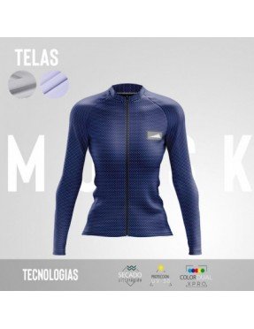 HOMBRE JERSEY MANGA LARGA CONFORT PUNTOS AZUL