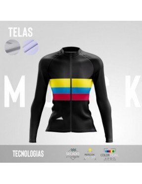 MUJER JERSEY MANGA LARGA PRO COLOMBIA