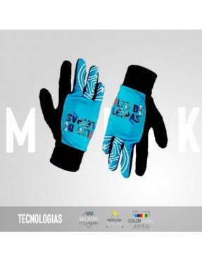 UNISEX GUANTES DEDO LARGO LETRAS VERDE